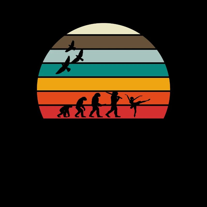 Retro Vintage Sunset Evolution FIGURE SKATING