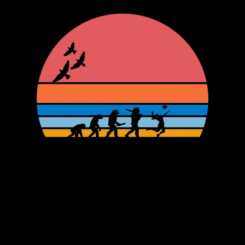 retro vintage sunset évolution VOLLEYBALL