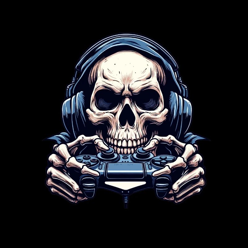 Skeleton with game controller. design for Gamer