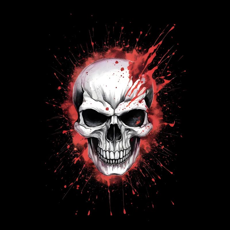 Unheimlicher Schädel mit Blut