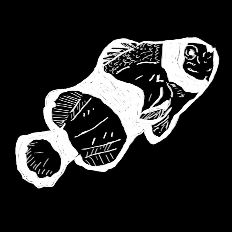 Poisson-clown blanc