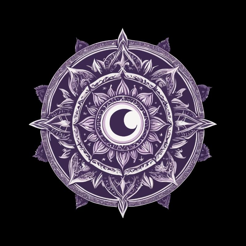 Moon Mandala Design Aesthetic Pattern