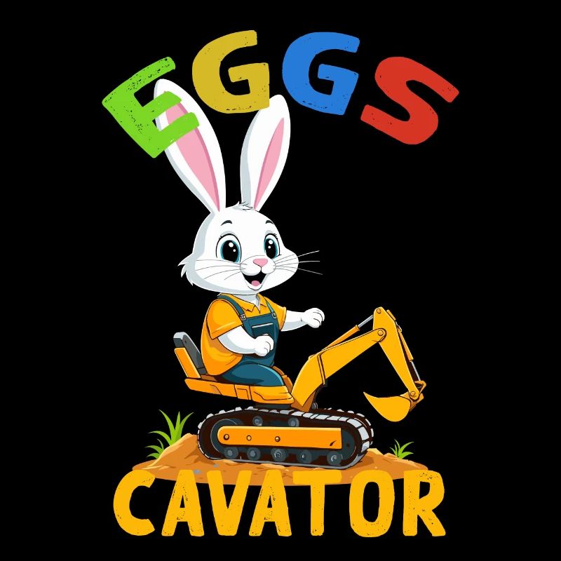 Lustiger Ostern Spruch Osterhase Baggerfahrer