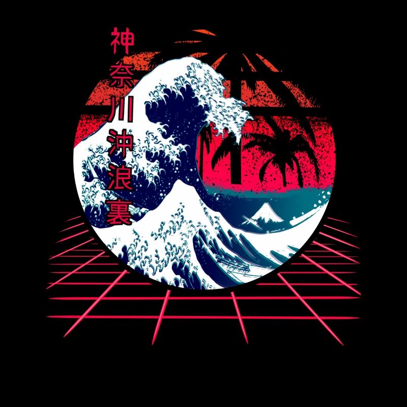 the big wave off kanagawa retro wave