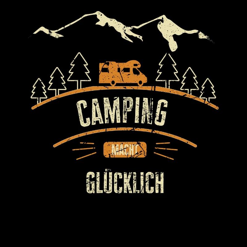 Camping Spruch glücklich als Camper Geschenk