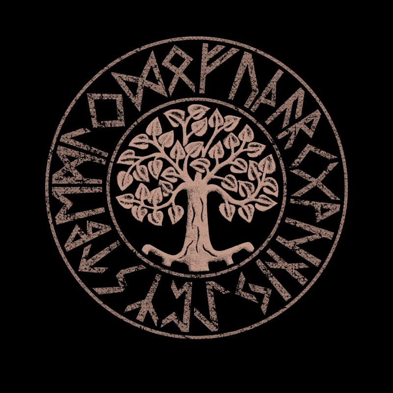 Yggdrasil Arbre de Vie Futhark Runes Vikings