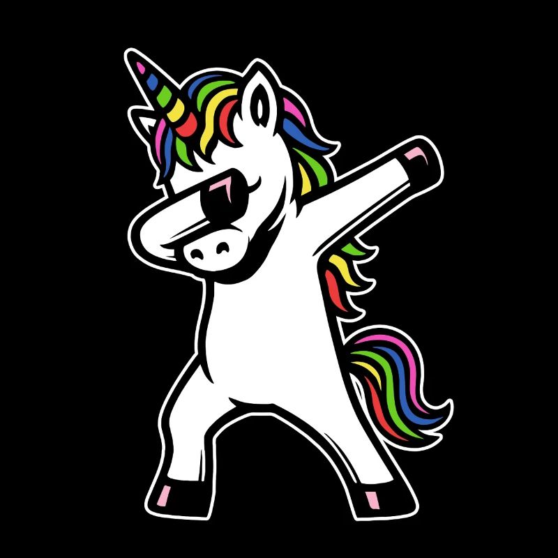 Einhorn dabbing - Regenbogen Farben - Geschenk