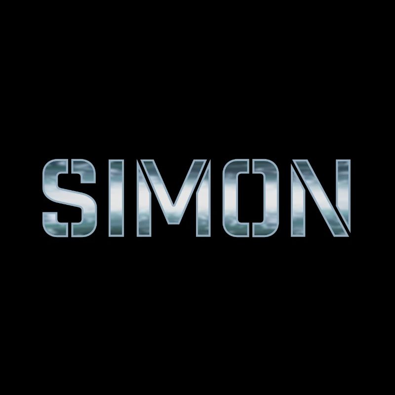 Simon prénom nom bleu argent blanc