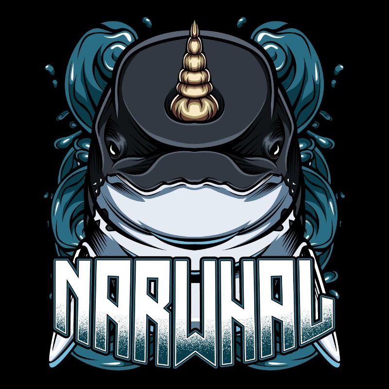 Cadeau cool de baleines créatures marines à la mode du narval