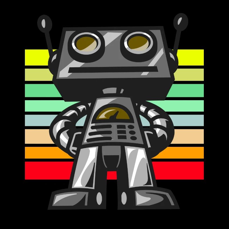 Robot coucher de soleil rétro