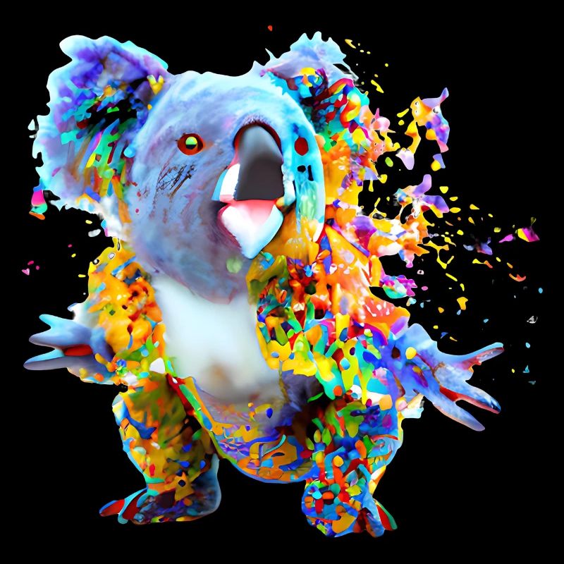 Koala dans l’explosion de couleurs