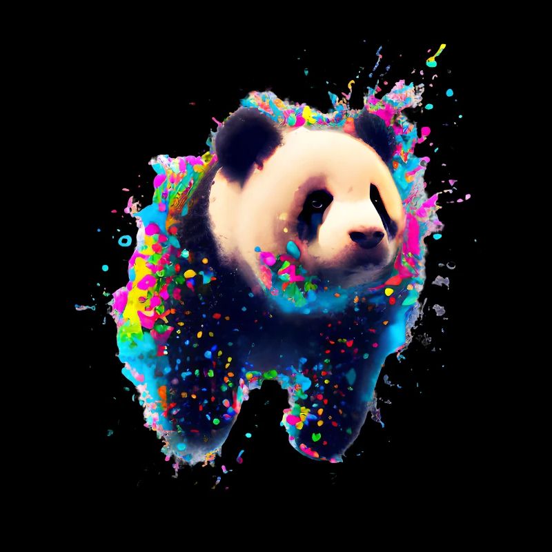 Farbexplosion Panda Bär