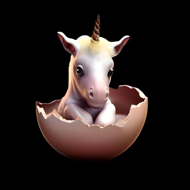 Bébé licorne à couver