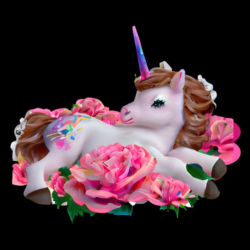 Licorne dans les roses