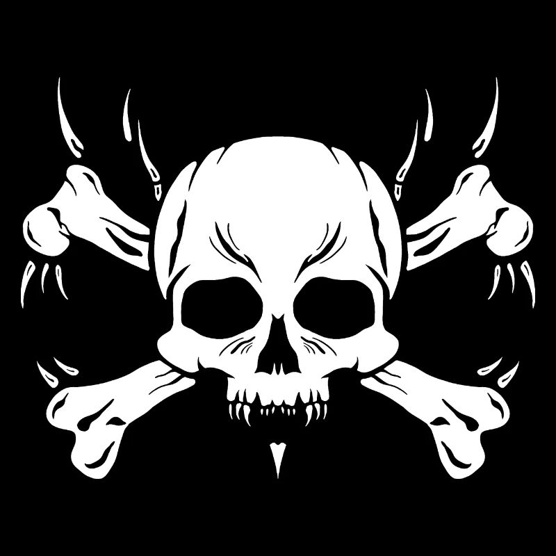 Crâne avec os - Metal Style