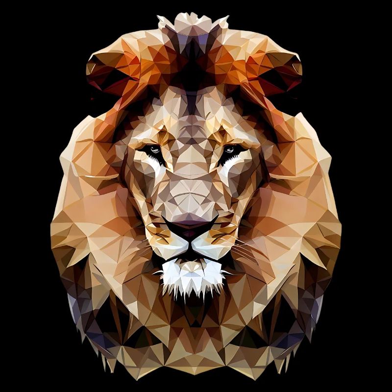 Modern polygon lion