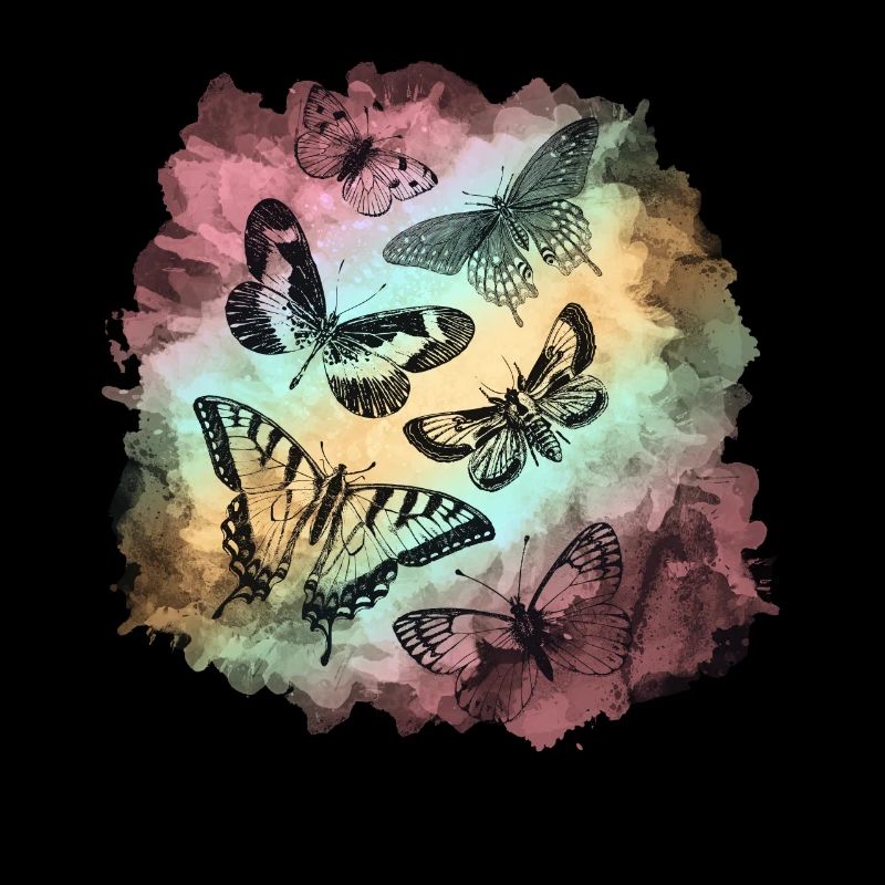 Papillons colorés Soft Grunge