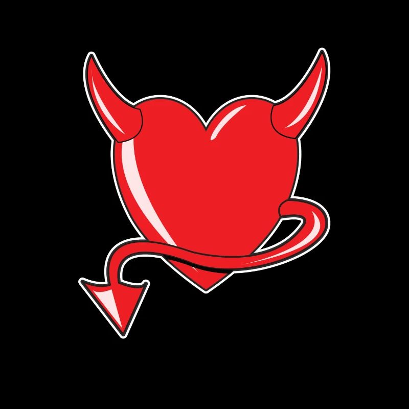 Rotes Herz - Devil Heart - Teufelsherz - Geschenk