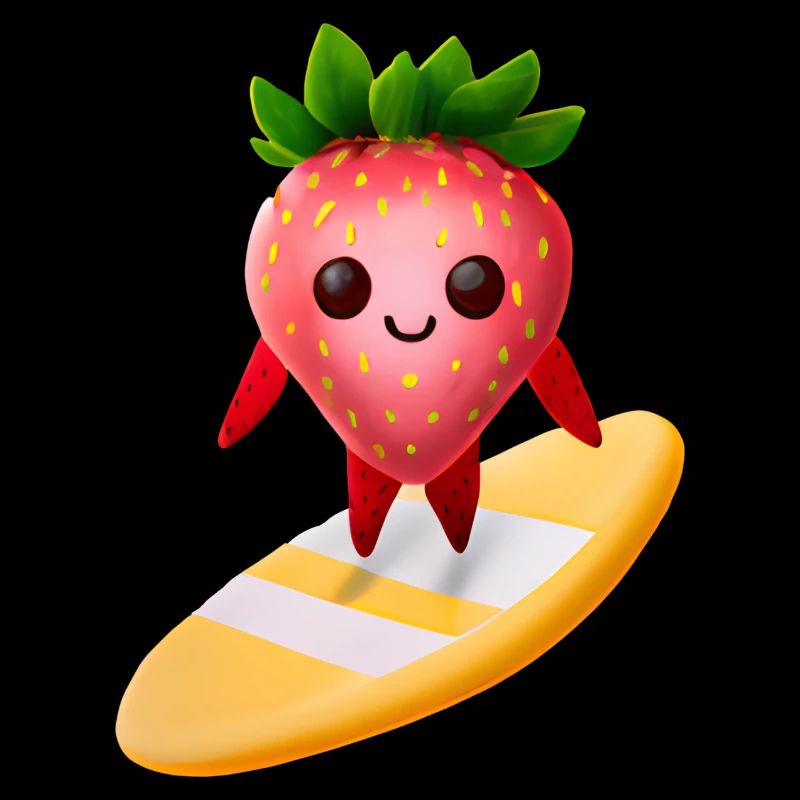 Fraise sur planche de surf