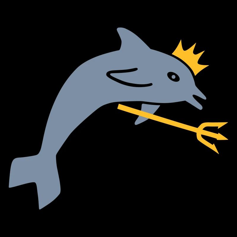 ★ design colors changeable ★ dolphin, crown, trident