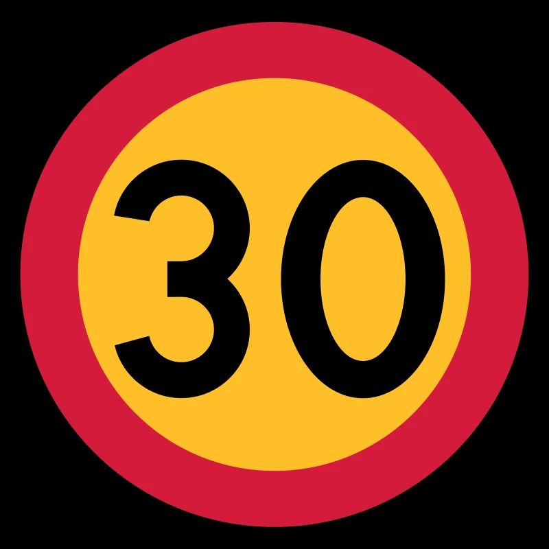 30 kph Road Sign Vector Design
