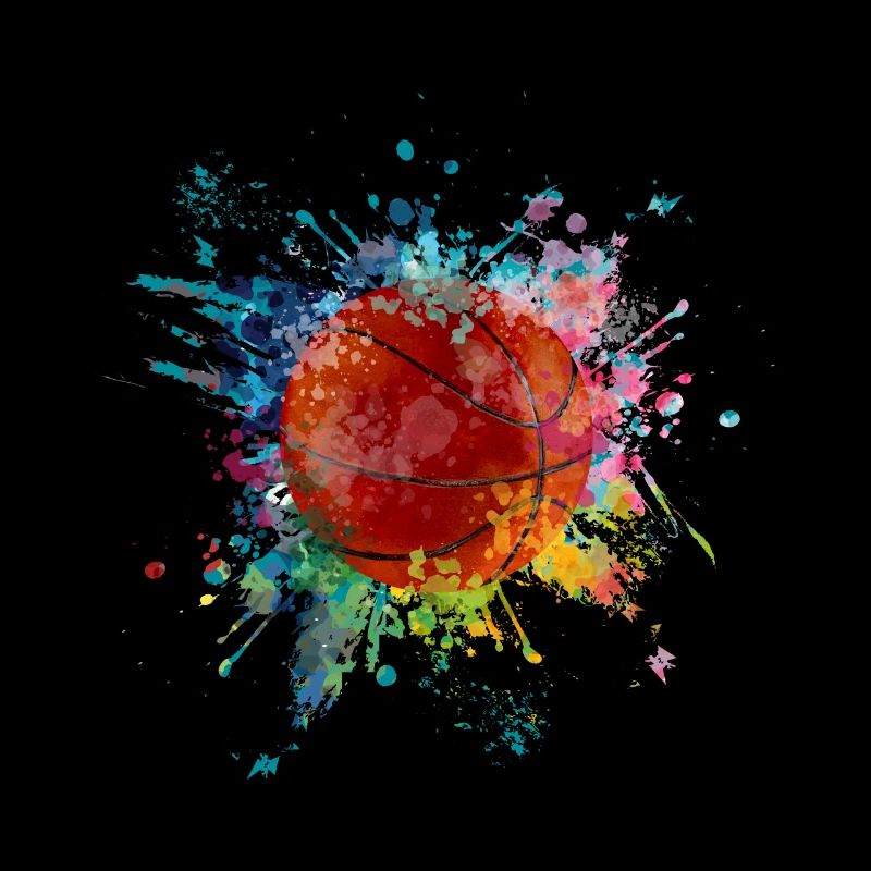 Wasserfabe Farbexplosion Splash Design Basketball