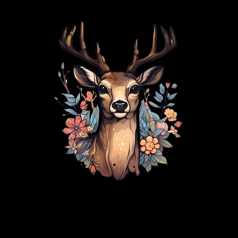 Deer floral pattern