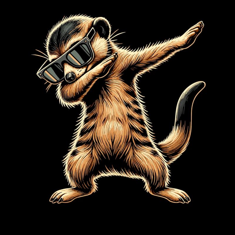 Tamponner le suricate avec des lunettes de soleil Cool Meerkat