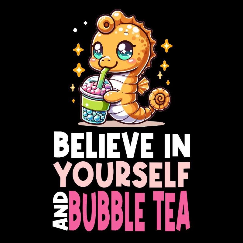 Kawaii Seepferdchen Bubble Tea Boba Milchtee