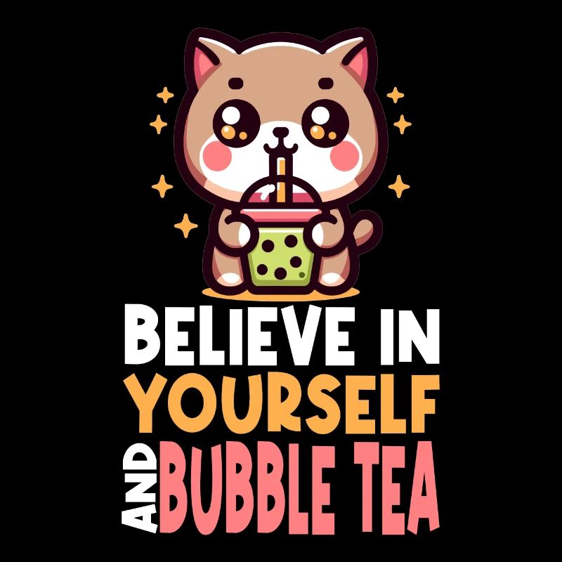 Kawaii Cat Bubble Tea Boba Boisson Coréenne Asiatique
