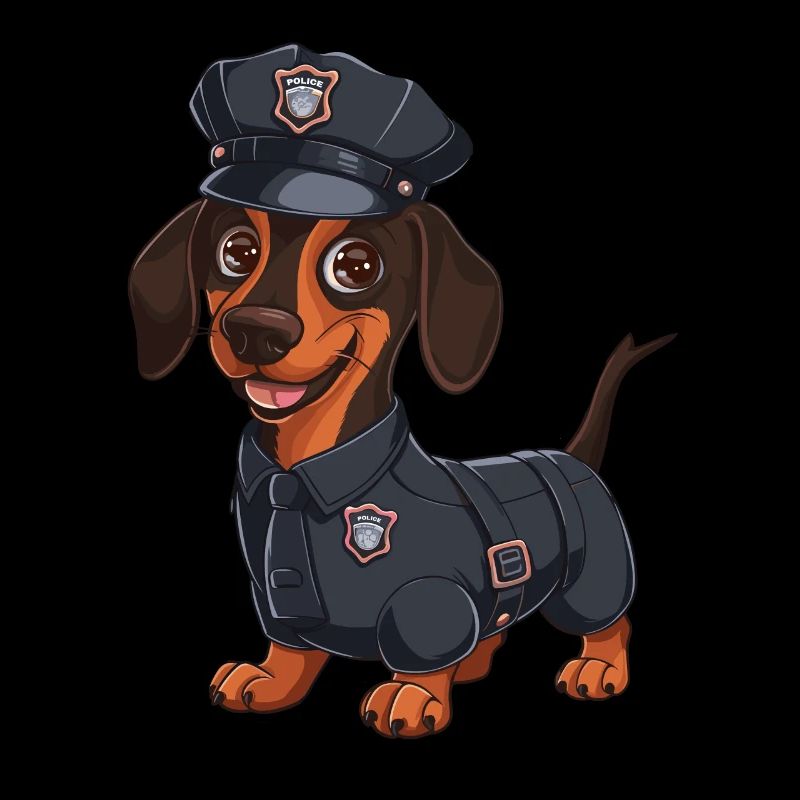 Dackel In Kostümen Polizei