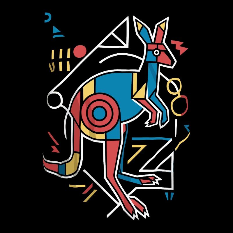 Abstraktes Känguru Kunst in Bunt