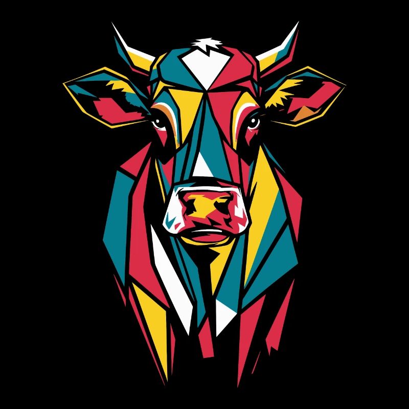 Colorful Geometric Farm Animals Graphics