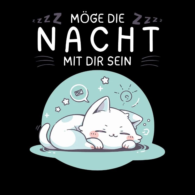 Möge die Nacht mit dir sein - Schlafshirt Katze