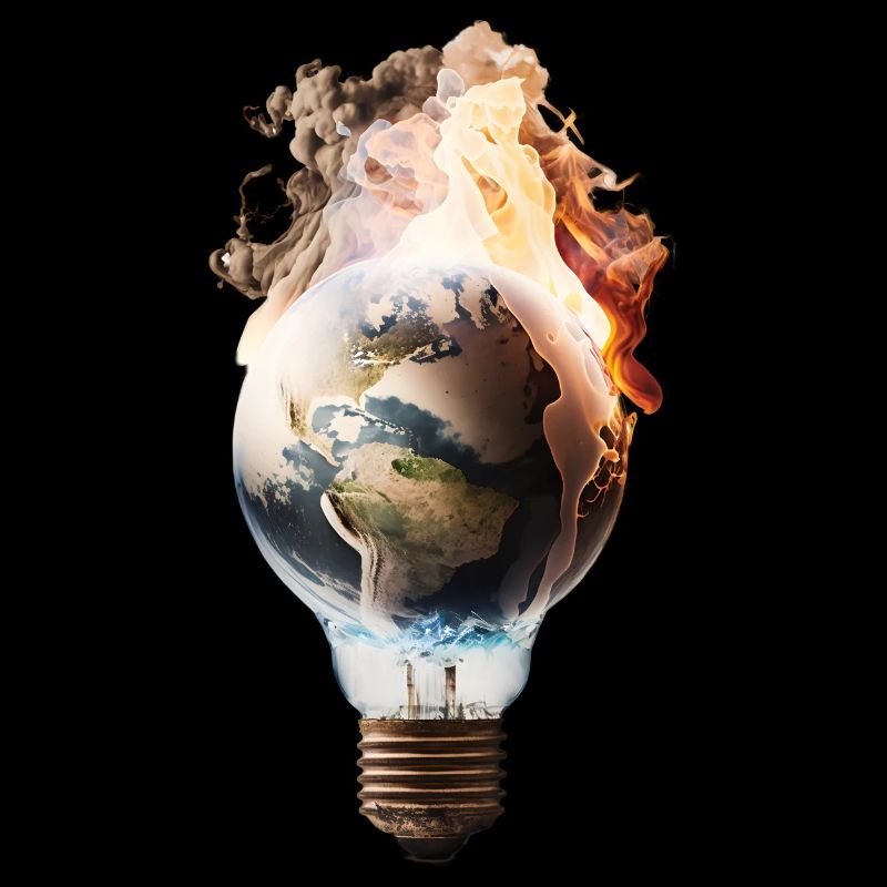 Brûler de la terre dans une ampoule