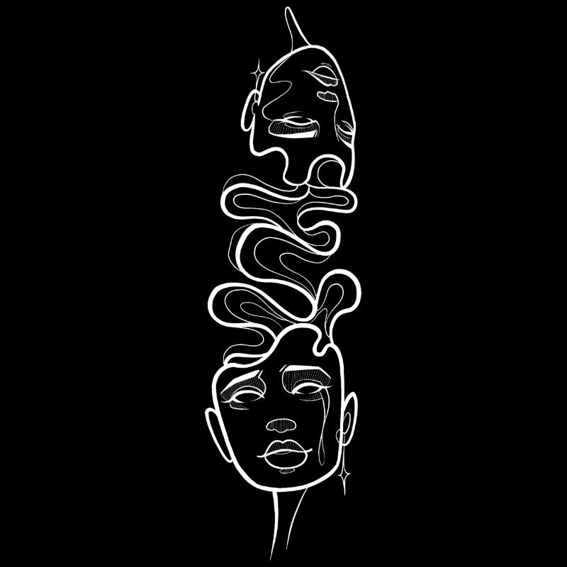 Double visage line art