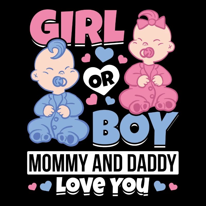 Mädchen oder Junge Mama und Papa lieben dich Baby