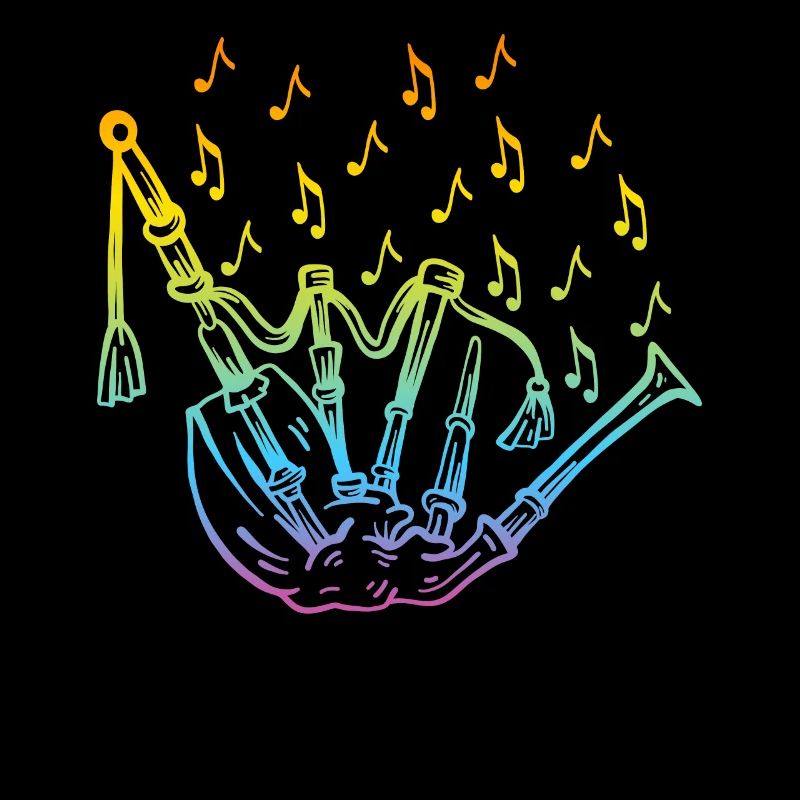 Cornemuse avec notes de musique Cornemuse Musicien de cornemuse