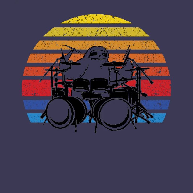 Sloth Drum Set Drumming Sloth Drummer
