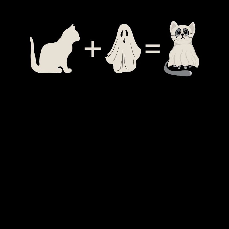 Funny Halloween Cat + Ghost = Ghost Cat