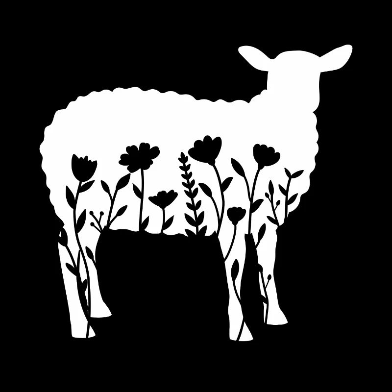 Mouton avec des fleurs