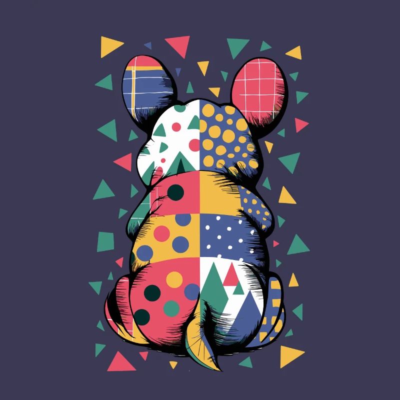 Bunter Geometrischer Tiermuster Patchwork-Look