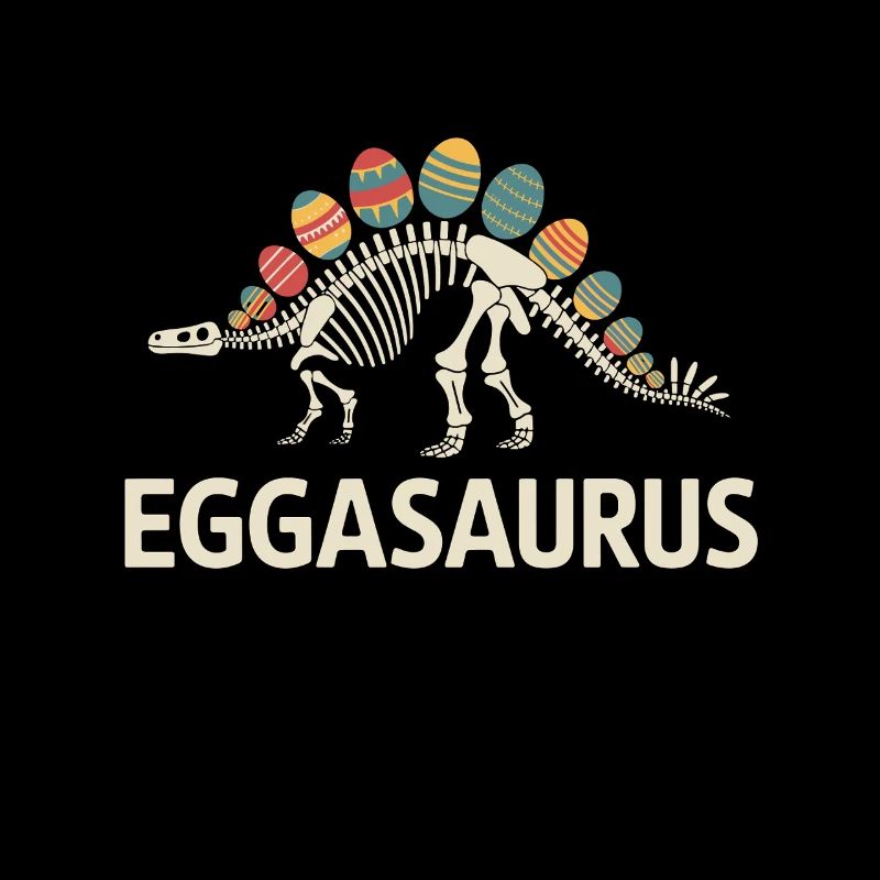 Squelette de dinosaure Eggasaurus avec des œufs de Pâques