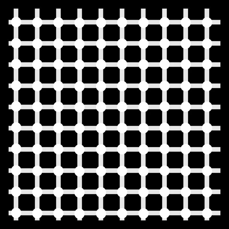 Hermann grid perception illusion optics gift