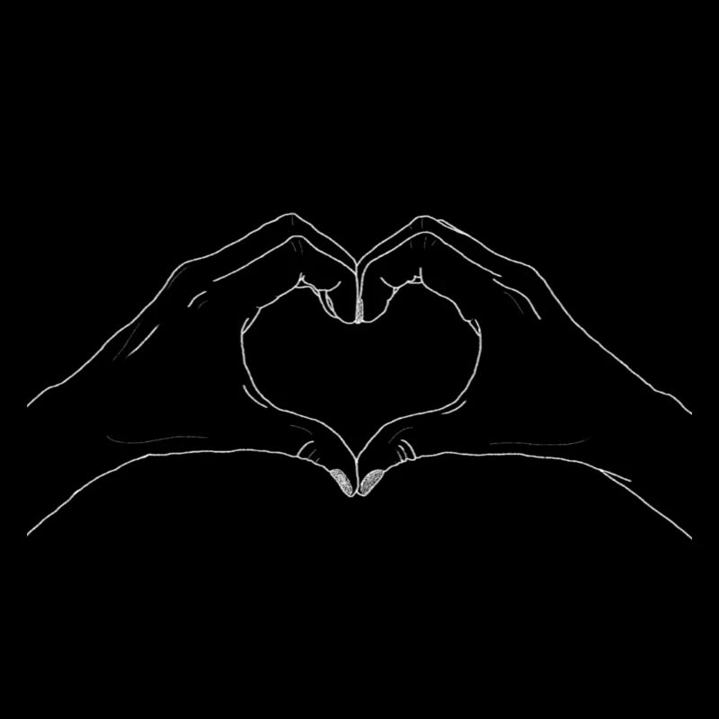 Hand Heart in White