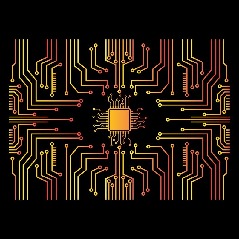 Circuit board core CPU heart pc coder geek
