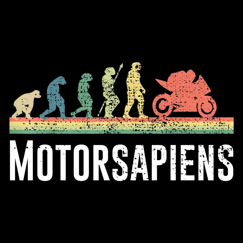 Motorrad Evolution Motorsapiens Geschenk Humor fun