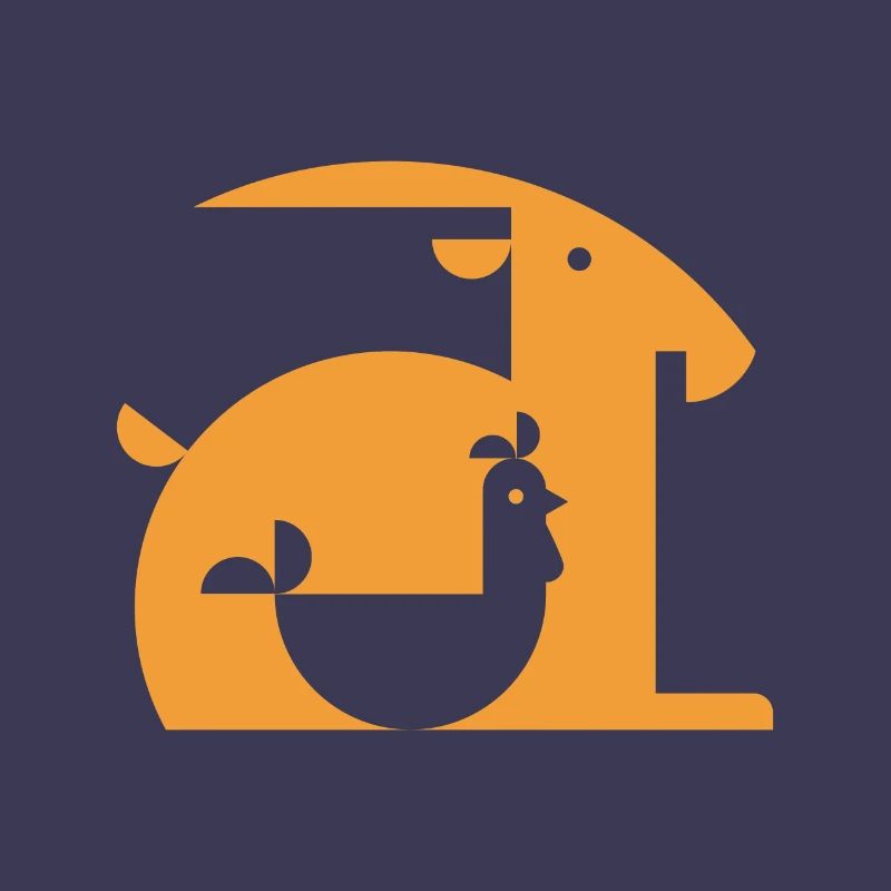 Ziege oder Hahn Illusion Optik Täuschung Geschenk