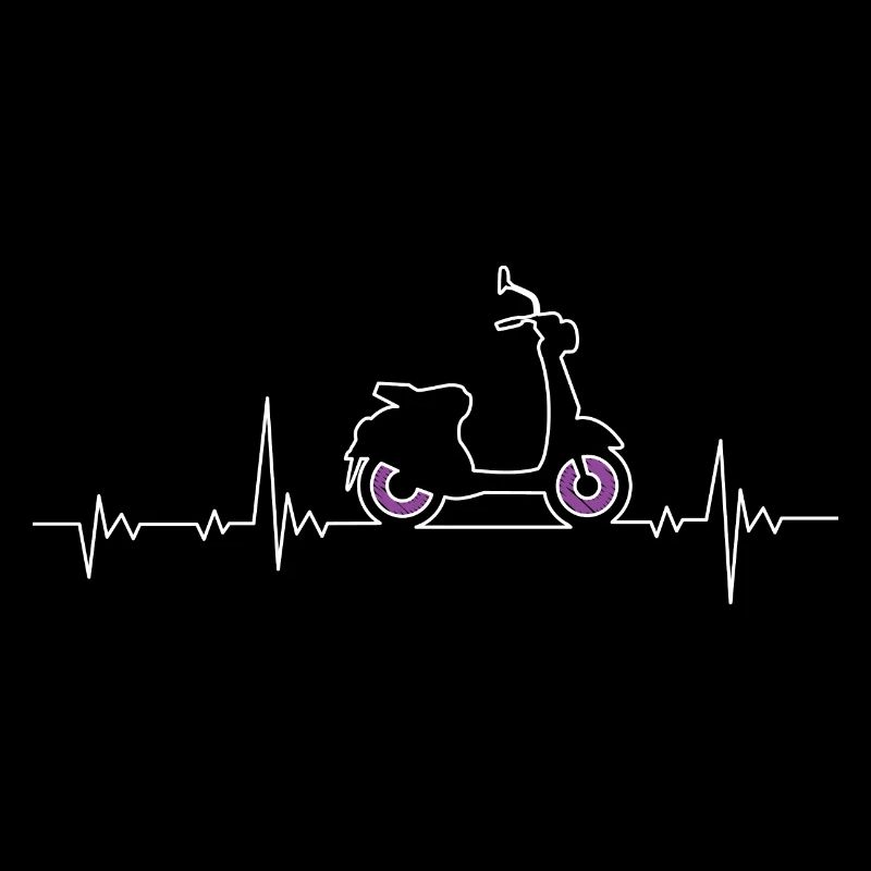 Roller E-Roller Motorroller Herzschlag Pulslinie