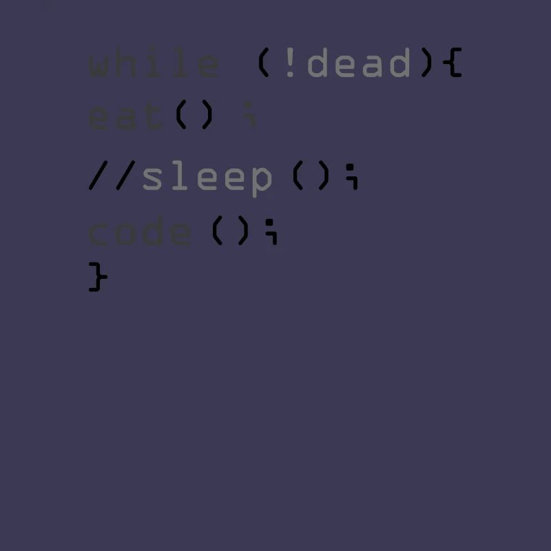 While Not Dead Eat Sleep Code Programmierer Hacker